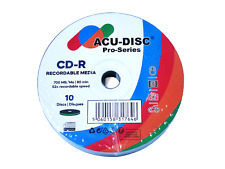 10 Pack ACU-DISC Pro-Series Blank CD-R Recordable 52x Speed 700mb 80mins Discs