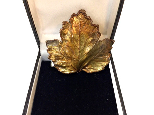Vintage leaf brooch - leaf,