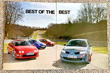 RENAULT MEGANE R26R v INTEGRA TYPE R v CLIO TROPHY v FRP - CAR ROAD TEST REVIEW