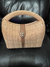 Wicker Handbag with Faux