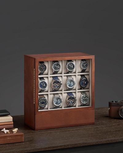 Slot wooden watch - 12, box