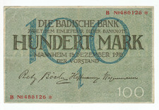 GERMANY BADISCHE BANK 100 MARK
