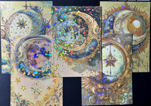 Moon and stars - postcards,