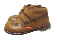 Kickers Brown Twin Strap Leather Boots Boys Size UK 4 EU 20 12.3 cm (9-12mths)