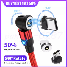 360° Magnetic Fast Charging USB Cable 3in1 Phone Charger for iPhone Type-C Micro