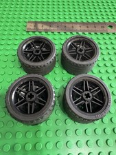 Lego 4 x Large Black Spoked