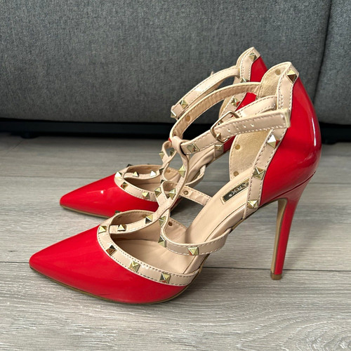 Primark patent red - with, gold