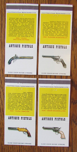 Antique pistols matchbook - pistols,