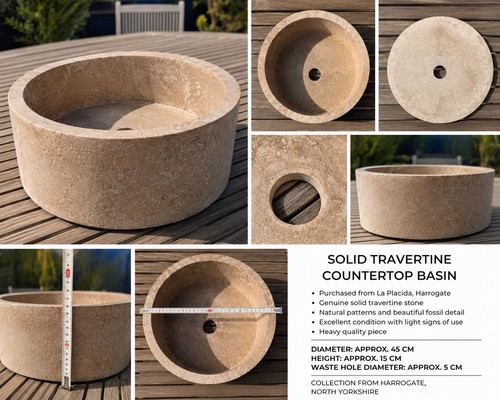 Large solid travertine stone - large,