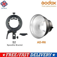 Godox AD-R6 Standard Reflector Bowens Mount + S2 Bracket Holder for Flash Light