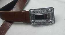 Scottish Brown Leather Kilt Belt High Land Wear Texture Celtic Knots Buckle