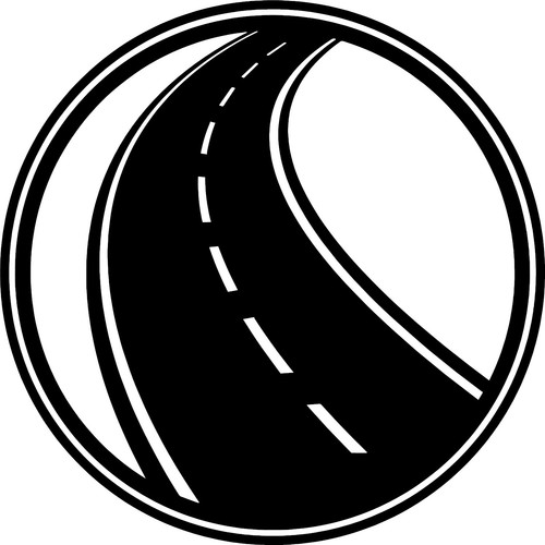 Winding road logo travel - road,