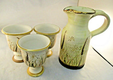 Stoneware Goblets & Jug Set -