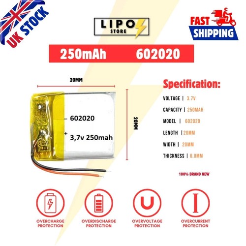 602020 250mah lipo - ⚡,