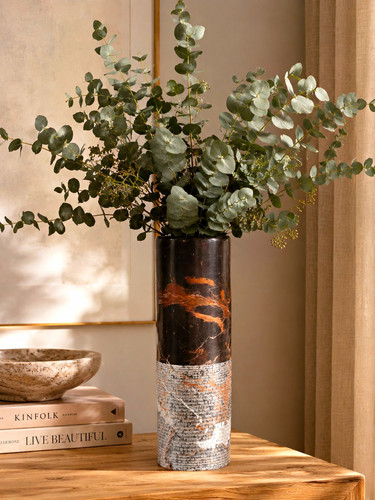 Tall polished stone cylinder - polished,