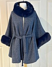 Frank Usher Women's Coat / Poncho - Blue - One Size - NWOT