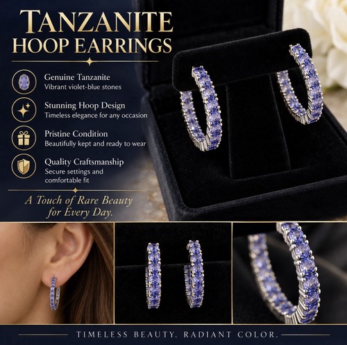 Tanzanite hoop earrings - hoop,