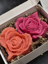 Handmade rose shaped soap gift - rose-shaped,