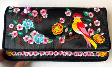 Irregular Choice Black Bird Embroidery Clutch Bag