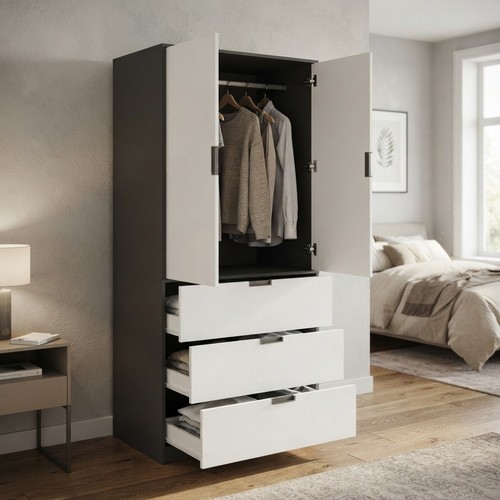 Durable door wardrobe with 3 - door,