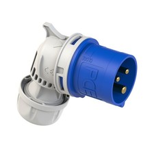 PCE 16A 3 Pin (2P+E) Blue IP44 Industrial Angled Plug 240V – 8013-6