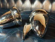 Vintage Quality Chrome Classic Mini Torpedo Bullet Wing Door Mirrors Mirro