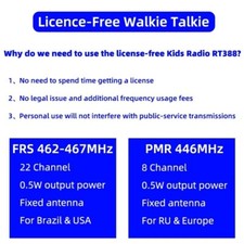 Kids Walkie Talkie T388 Long Range for  FRS Free Licience Two Way Radio