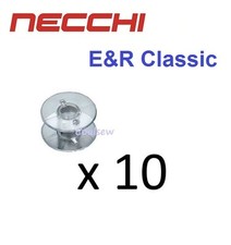  NECCHI / E&R Classic New Type PLASTIC SEWING MACHINE BOBBINS x10  **QUALITY**