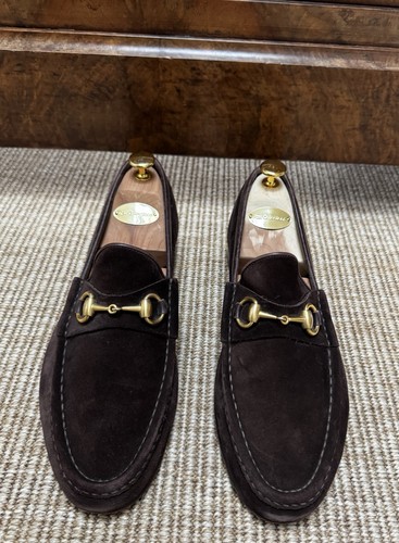 Gucci horsebit suede loafers - gucci,