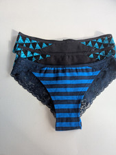 Ex catalogue Knickers Size 6-8, Pack Of 3, Blue And Black. 