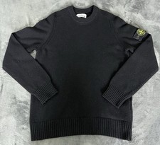 Men’s Stone Island Jumper Merino Wool Black Size Small Authentic With Certilogo