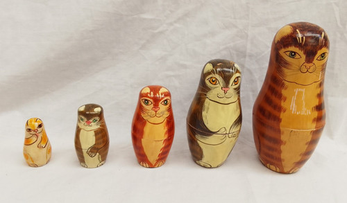 Vintage matryoshka cat theme - matryoshka,