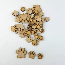 25 x Wooden MDF Paw Print