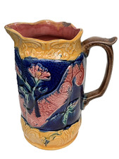 Antique majolica jug 1900s f - majolica,