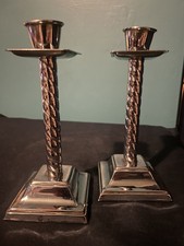 Pair Art Deco Chromed Barley