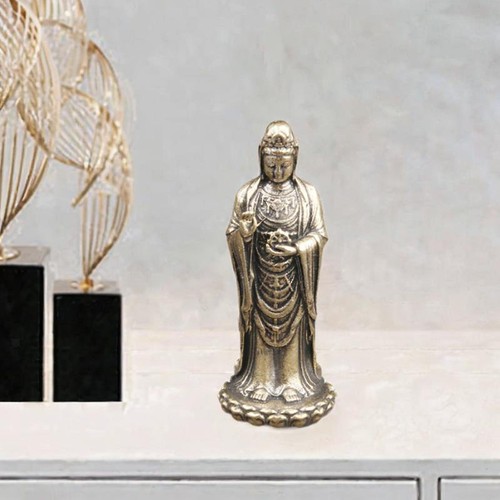 Brass goddess statue guan - brass,