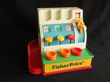 Fisher Price cash register, with 3 coins #926 cash register, 1994 old...
