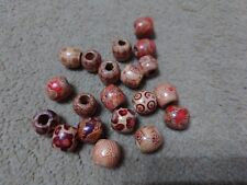 Wooden Beads, Wide Holed, Jewellery, Dreads, Hair, Ethnic, Boho, Patterned 20