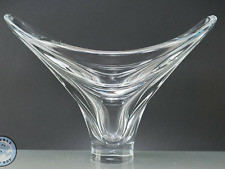 VANNES FRANCE LEAD CRYSTAL CLEAR GLASS VASE FREEFORM ART GLASS MCM 10½ " TALL