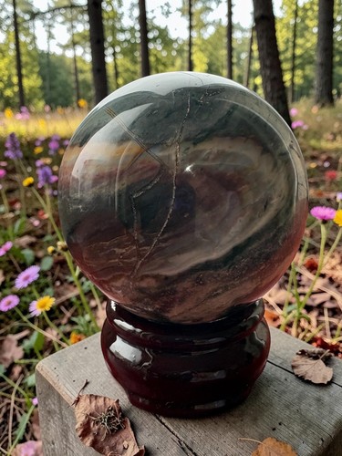Ocean jasper sphere - ocean, sphere,