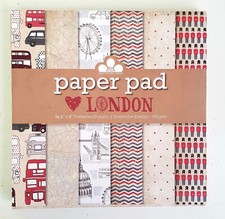 Craftwork Cards Love London Collection Paper Pad. 34 8x8 Sheets 190gsm USED