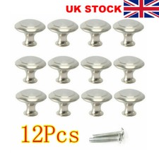 12 Pcs Door Knobs Cabinet Handles Cupboard Drawer Kitchen Stainless Steel DIY UK
