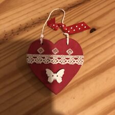 Wooden Hanging Cute Heart Shape Shabby Chic Gift - Lovely Romantic Gift Idea