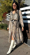 Zara Midi Check Plaid Print