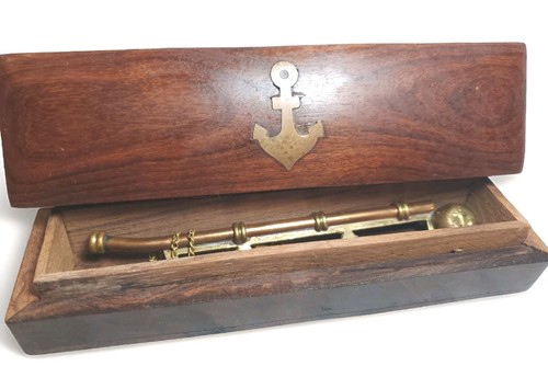 Brass copper boatswain whistle - brass,