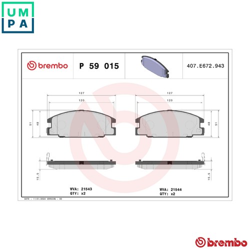 Brake pad set - p, 59