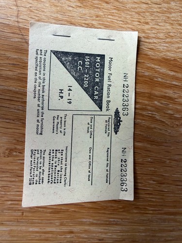 Vintage motor car fuel ration - vintage,