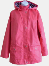 Denim & Co (QVC)  Hooded Coat/Jacket with Striped Lining -Coral- XS -8-10