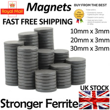 Magnets Various Sizes 30mm /20mm /10mm x 3mm Stronger Ferrite Disc C8 DIY Fridge