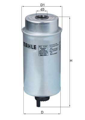Mahle kc116 fuel filter - filter, fits